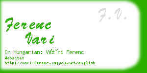 ferenc vari business card